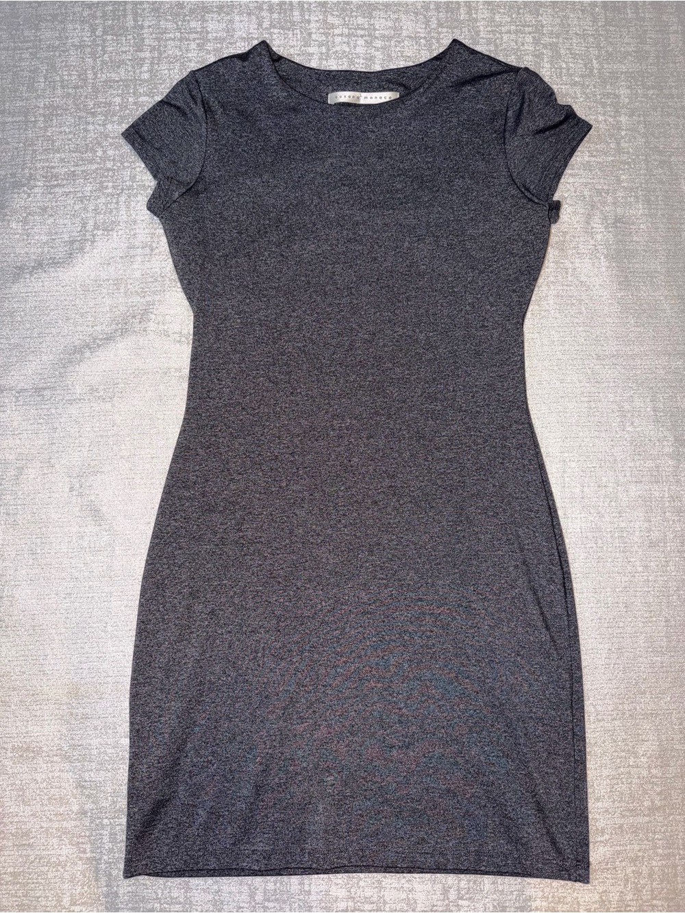 Susana Monaco Charcoal Heather Short Sleeve Bodycon Dress